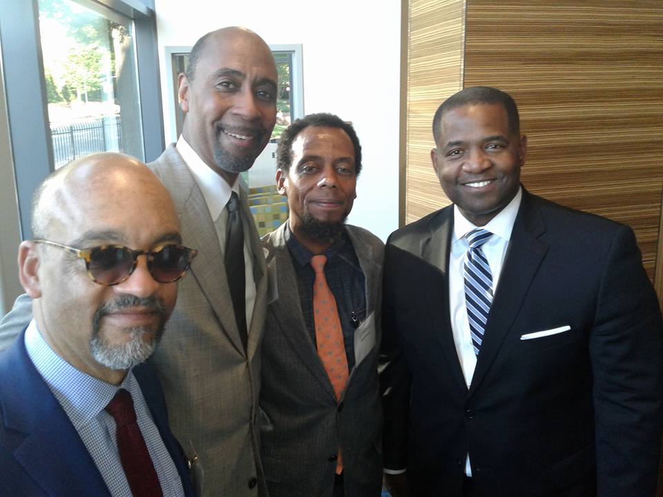Morehouse Men at Ribbon Cutting Ceremony for the Billye Aaron Suber building